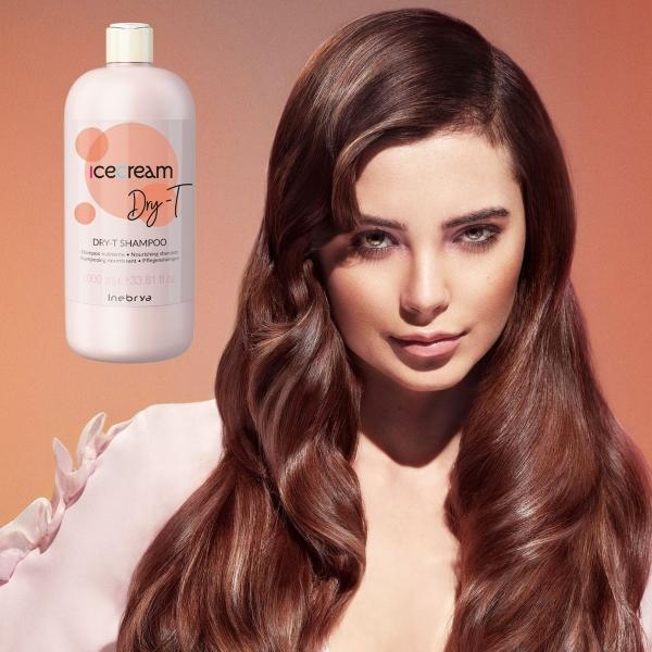 Inebrya Ice Cream Dry-T Shampoo Nutritivo Vegano 1000ml Hidratación Profunda