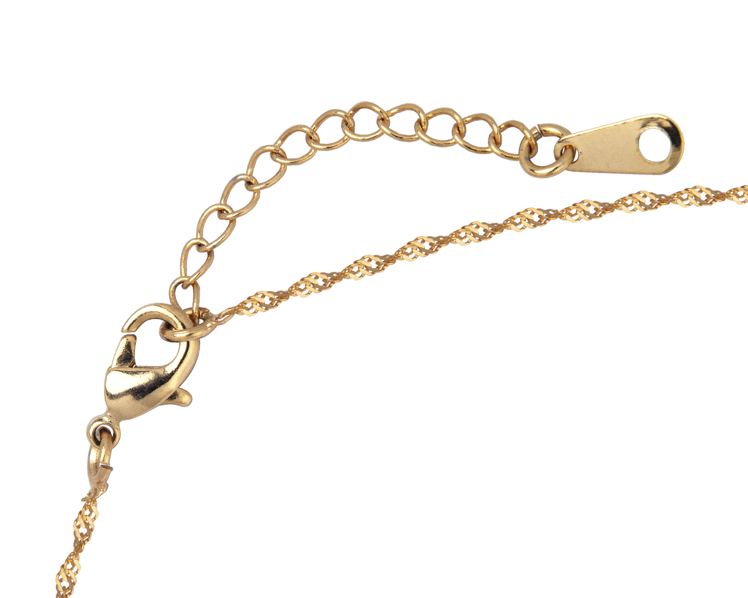 Collar Gargantilla Chapa de Oro 18K Horoz inicial "B" 45cm SH84