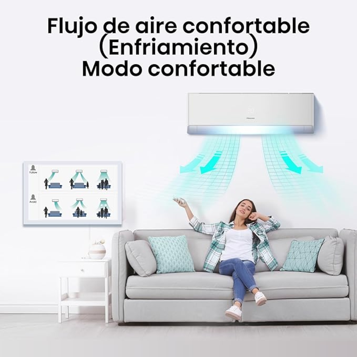 Aire Acond Minisplit Hisense ART121KA 12,000 BTUS S/Frio Inverter 110V, 1 Ton ALBY35