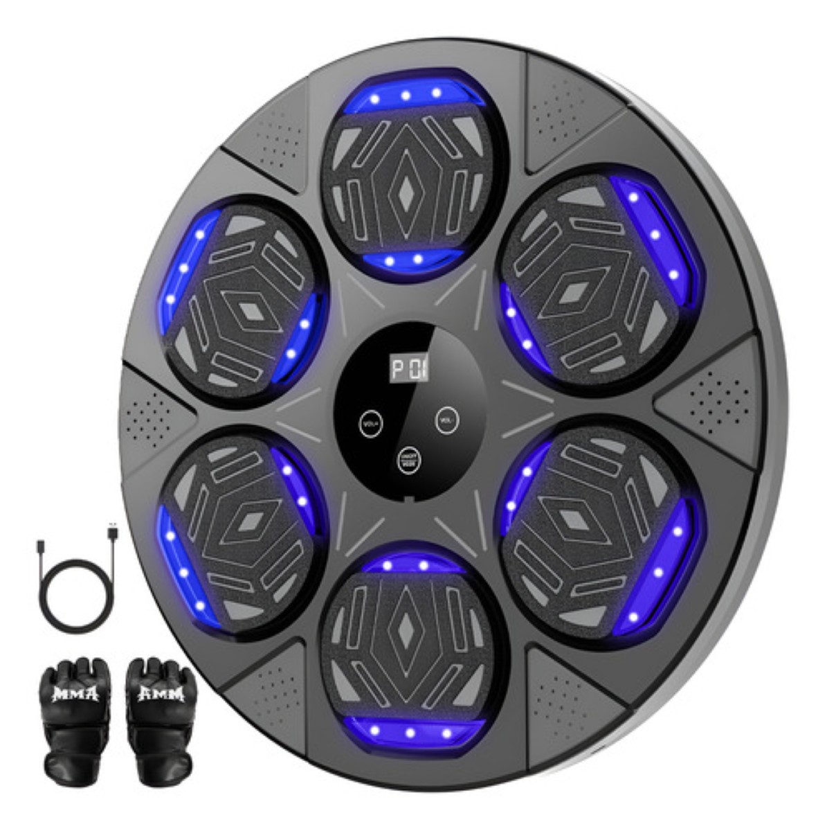 Máquina De Boxeo Música Equipo De Box Electronico Con Guante negro