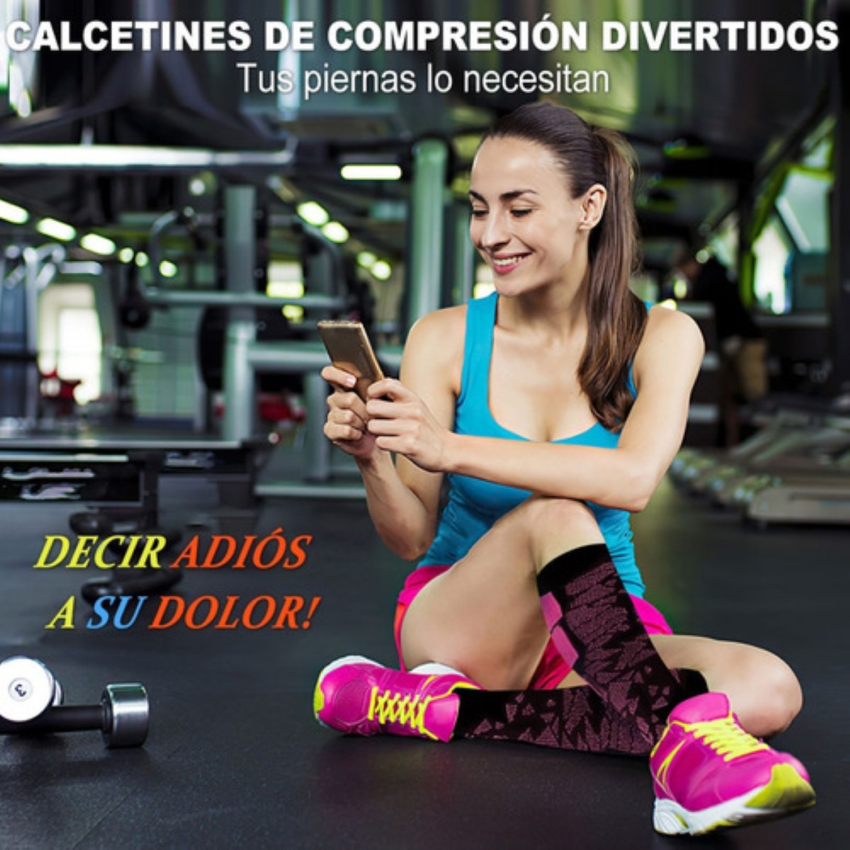 Calcetines Largos De Compresión Deportivos Unisex Negro Talla:L/XL