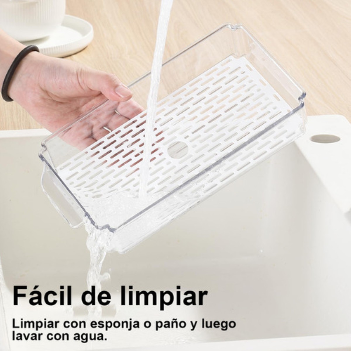 Organizador Refrigerador Cocina Set 7 Contenedores Con Tapa TRANSPARENTE