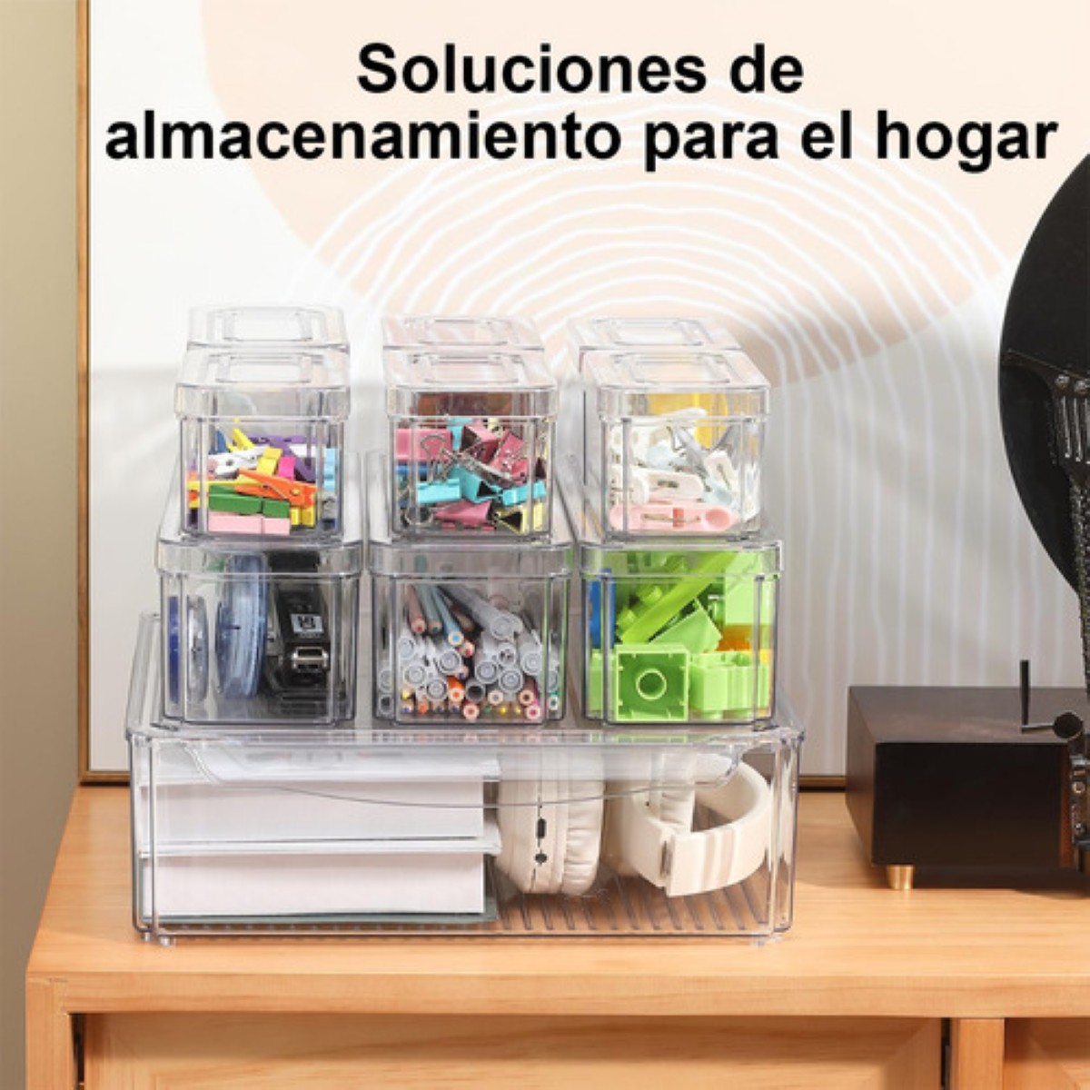 Organizador Refrigerador Cocina Set 7 Contenedores Con Tapa TRANSPARENTE