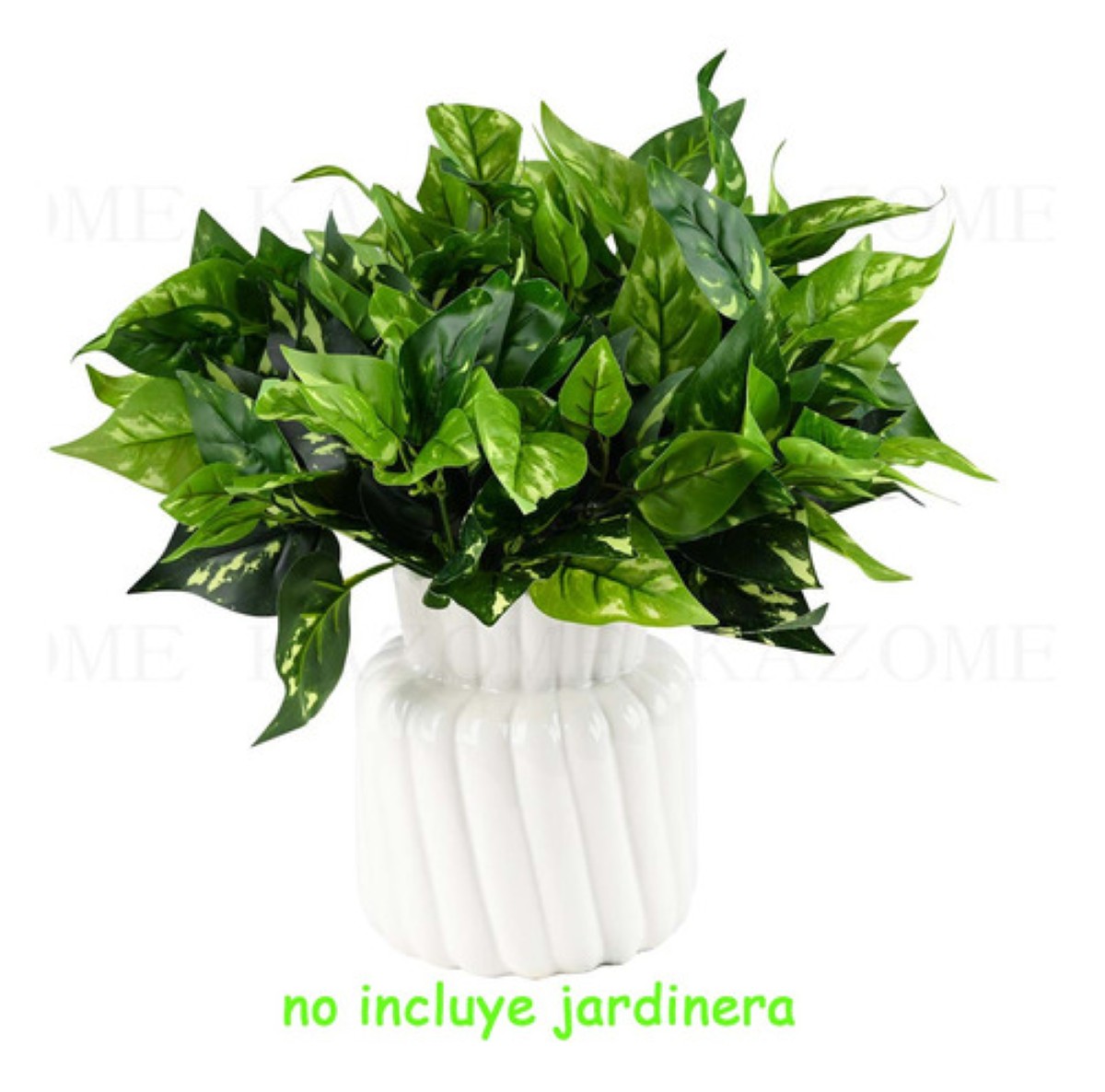 6pcs Adornos Decoracion Hogar De Plantas Artificiales Green1 hoja verde