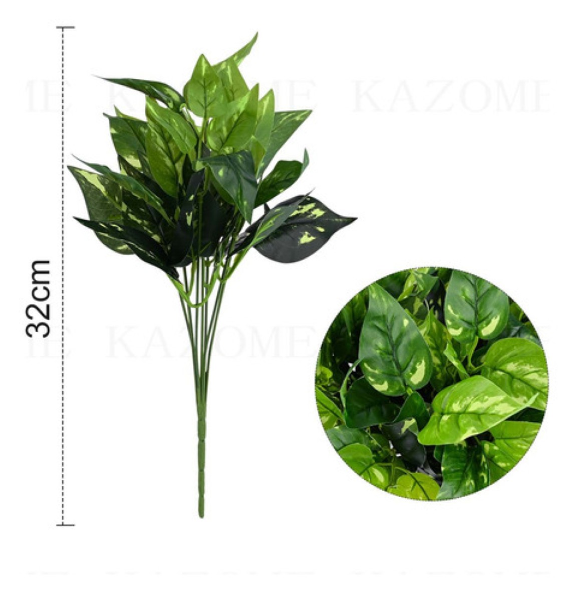 6pcs Adornos Decoracion Hogar De Plantas Artificiales Green1 hoja verde