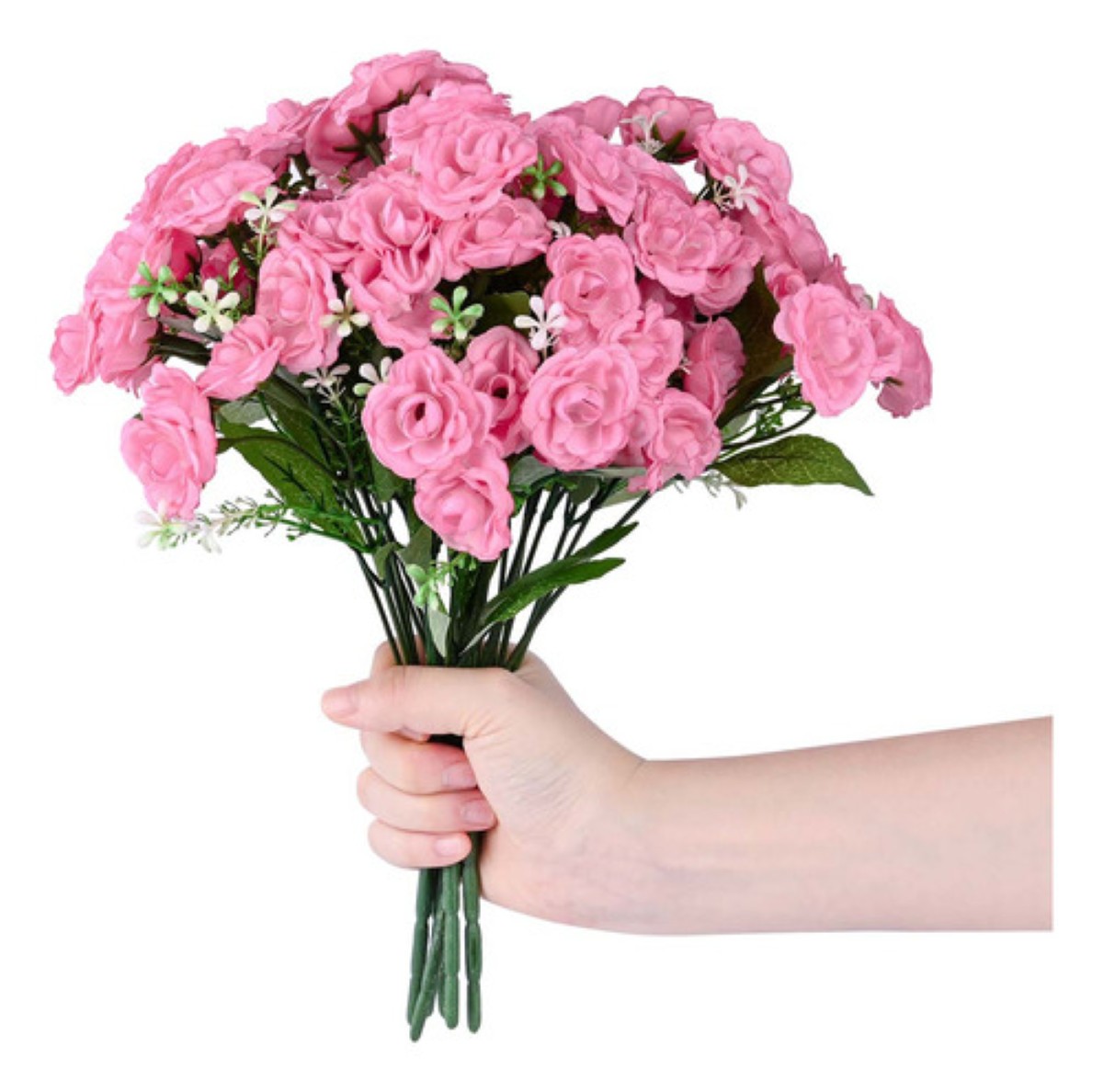 6 Ramos Flores Artificiales Rama Decoración ROSA