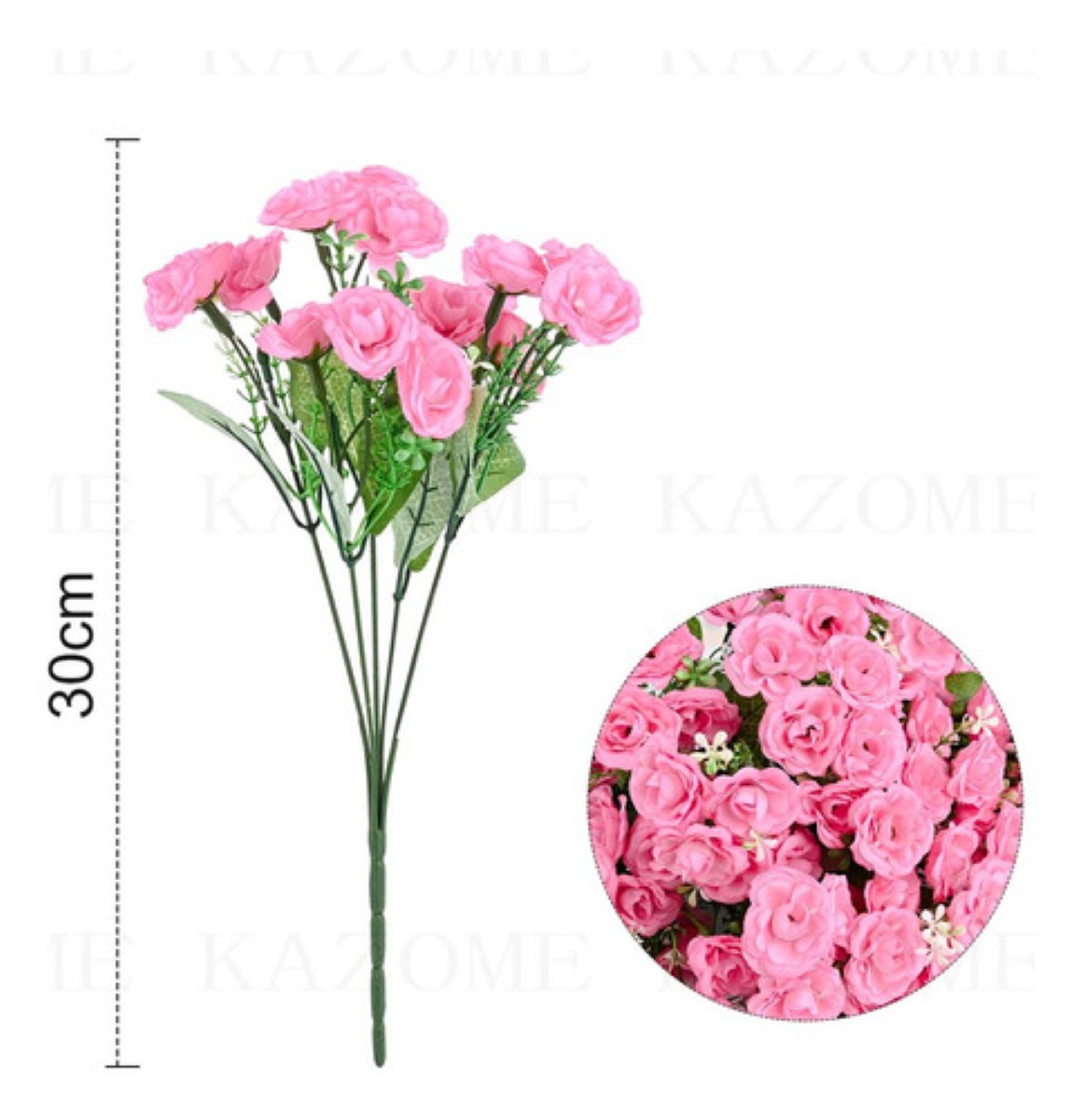 6 Ramos Flores Artificiales Rama Decoración ROSA
