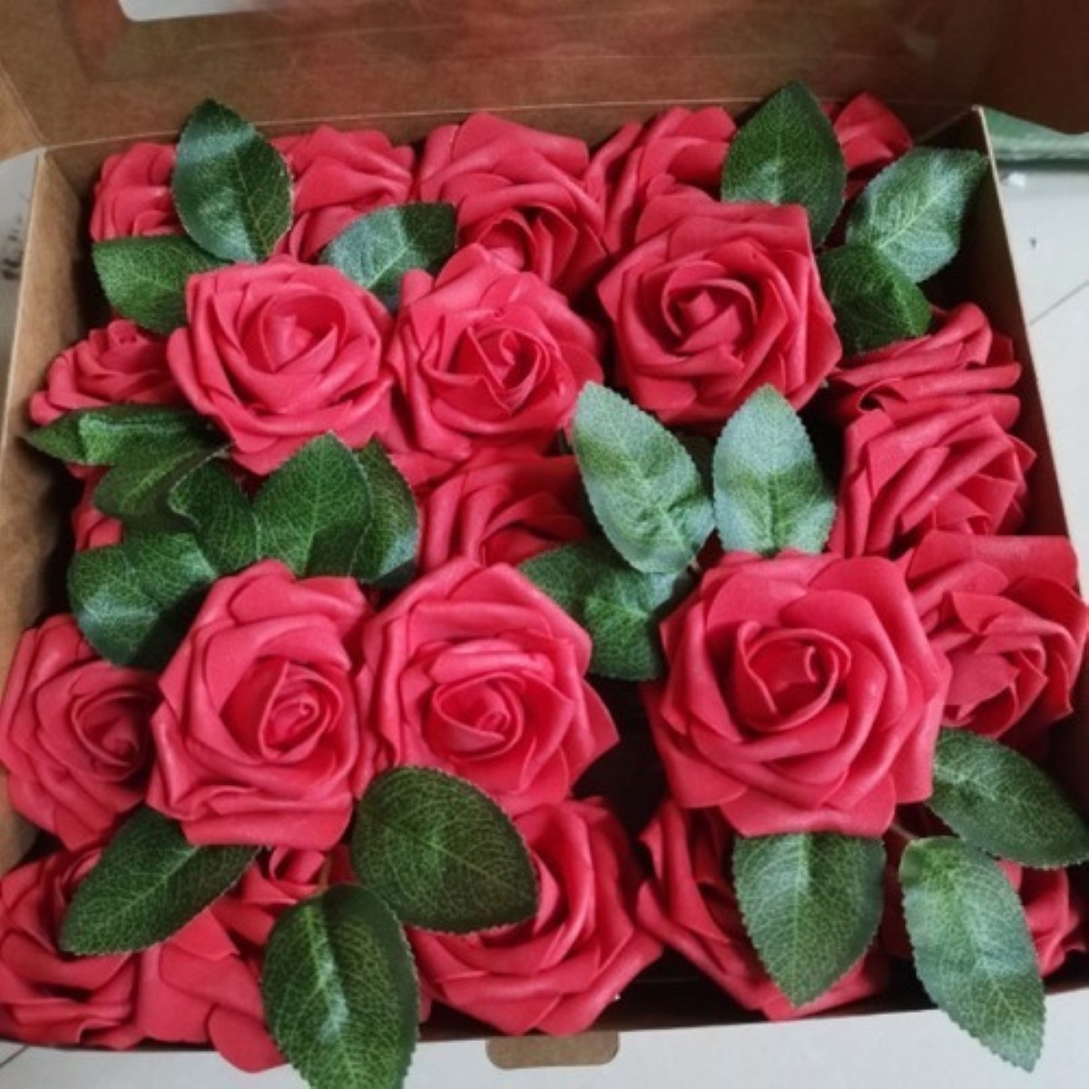 Rosas Artificiales Decoración Flor 8 Cm 25pcs ROJAS