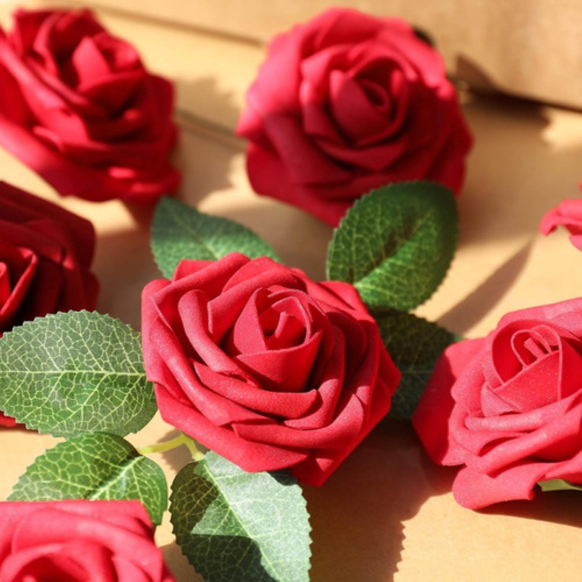 Rosas Artificiales Decoración Flor 8 Cm 25pcs ROJAS