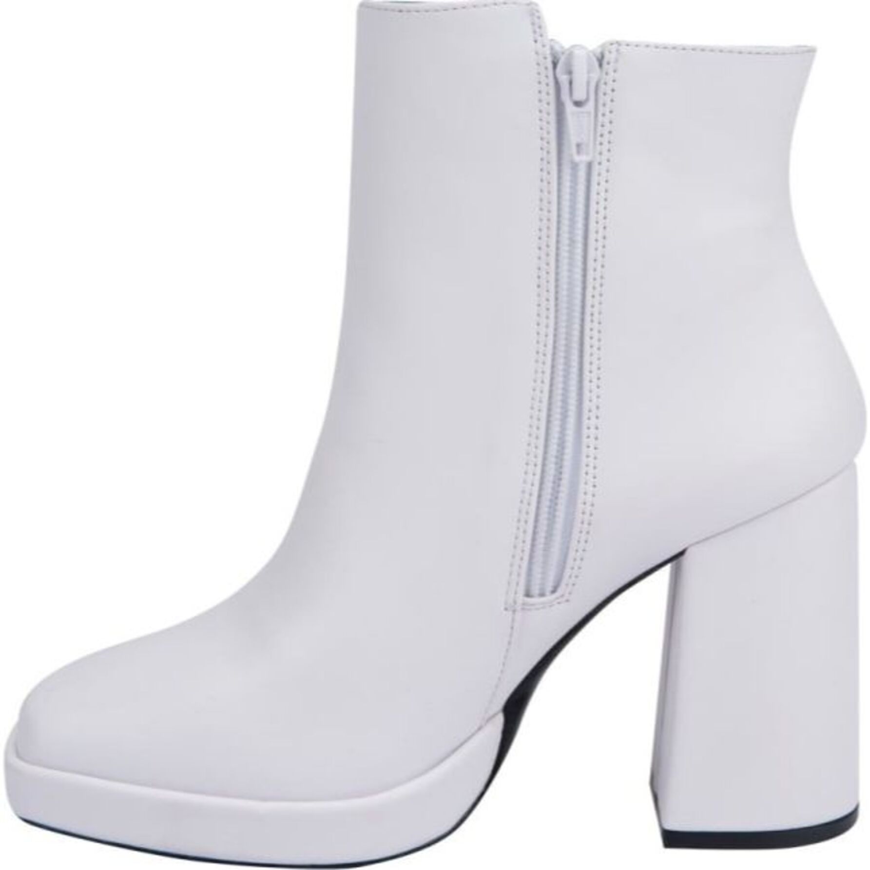 Botas para mujer, cortas, con acabado napa, punta cuadrada y tacón alto, marca Sao Paulo, color blanco, mod. 1178104