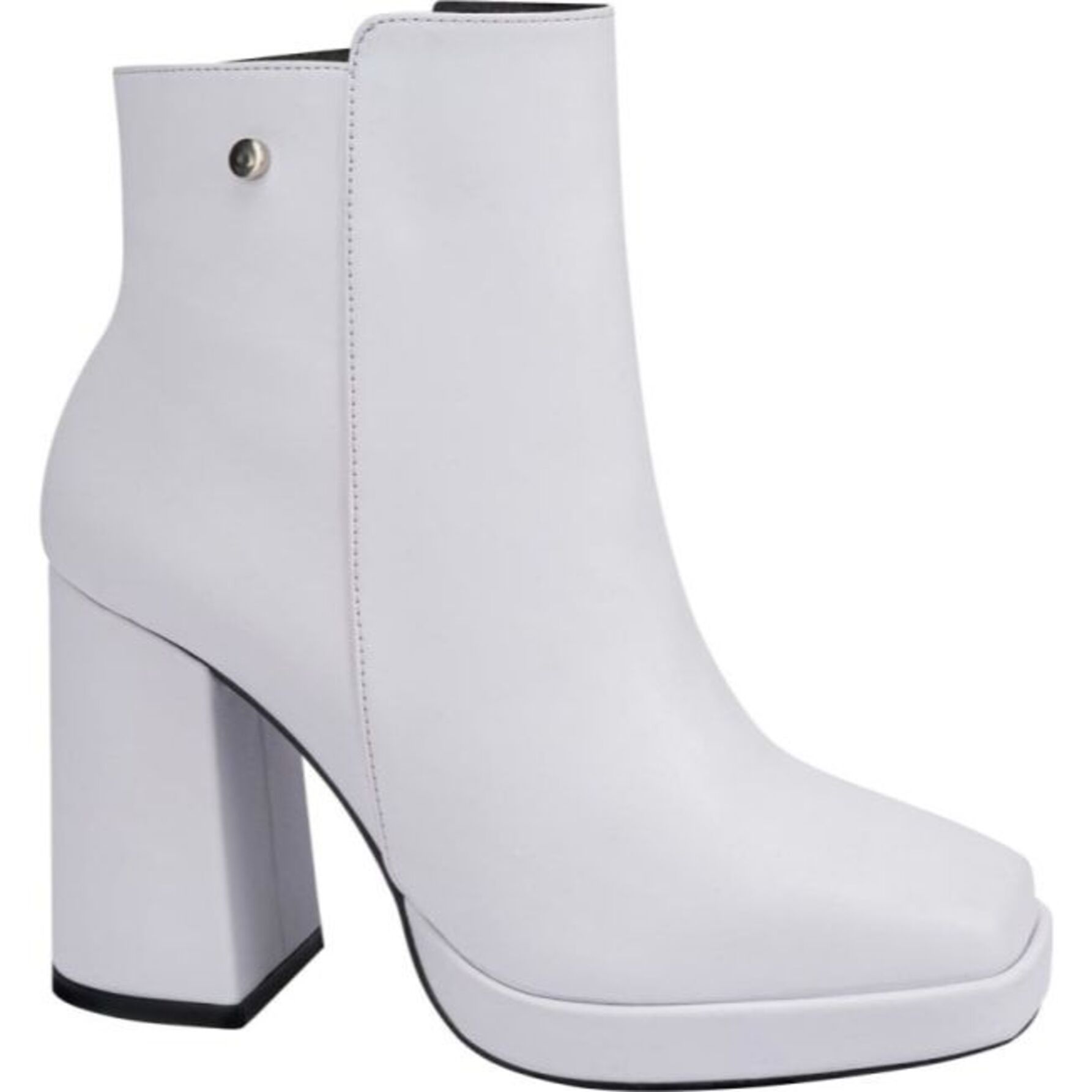 Botas para mujer, cortas, con acabado napa, punta cuadrada y tacón alto, marca Sao Paulo, color blanco, mod. 1178104