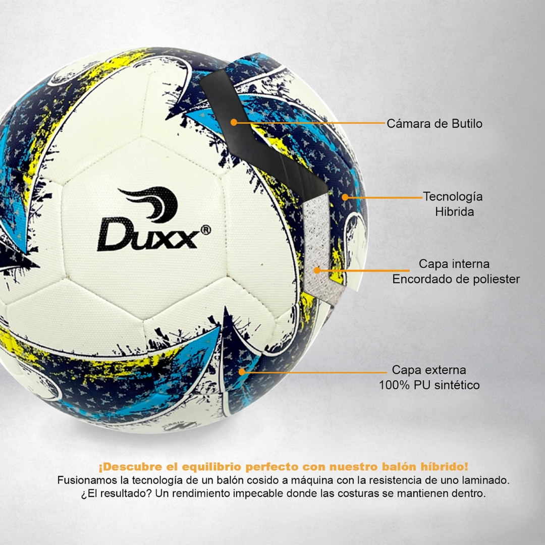 Balón Fútbol Soccer Duxx Híbrido #5 (Especial para cancha pasto natural)