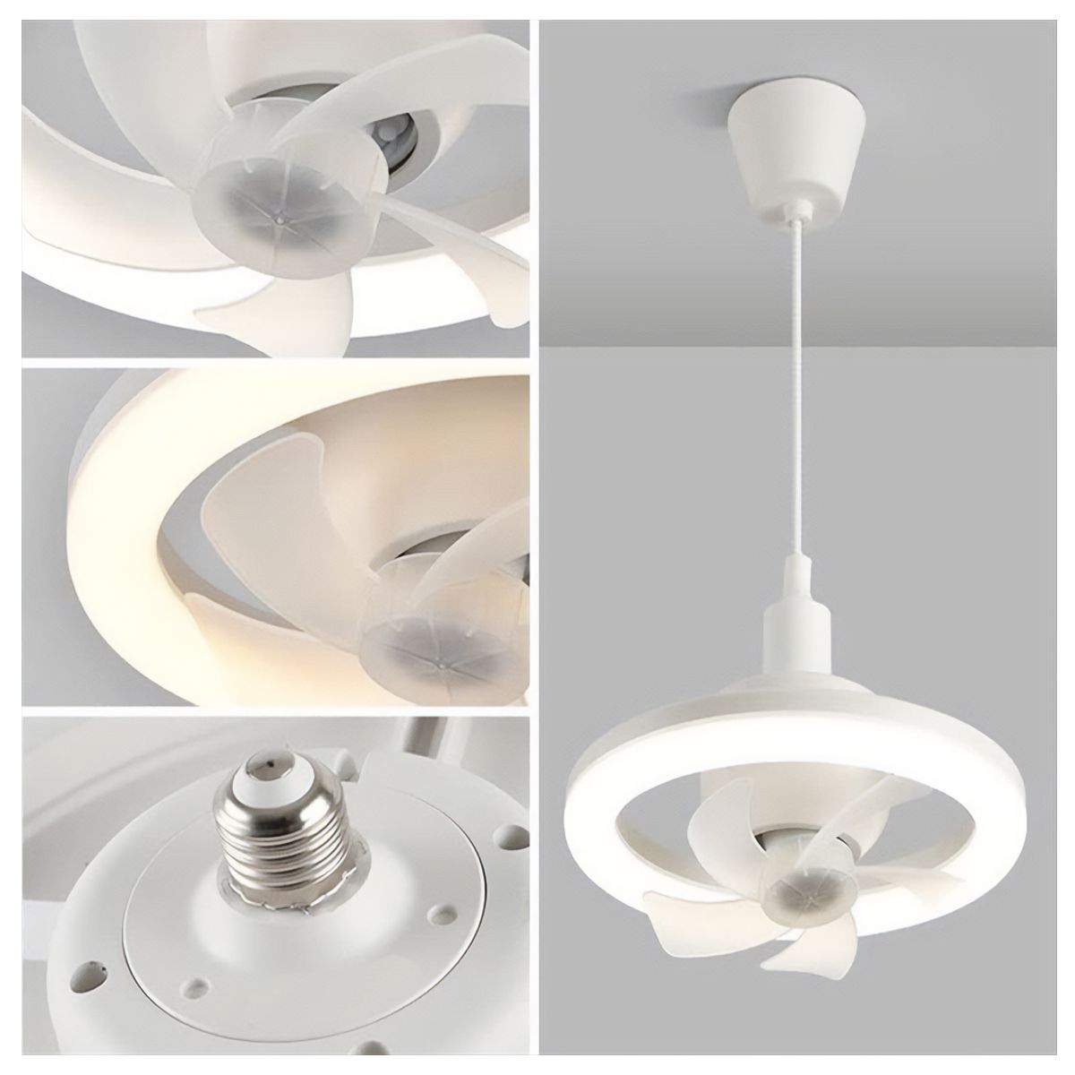 Ventilador Oscilante De Techo Con Luz Led Tres Tonos Y Control Remoto