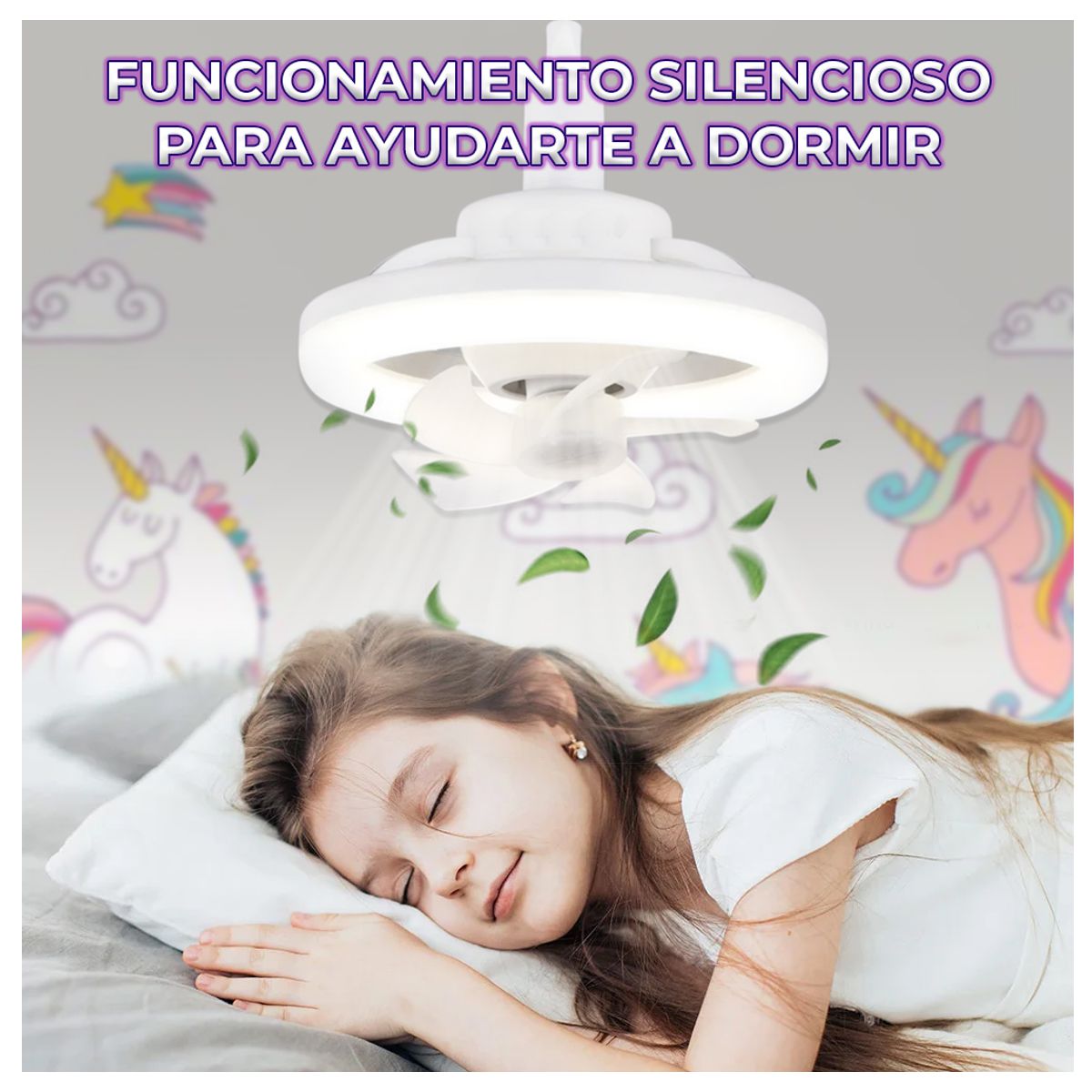 Ventilador Oscilante De Techo Con Luz Led Tres Tonos Y Control Remoto