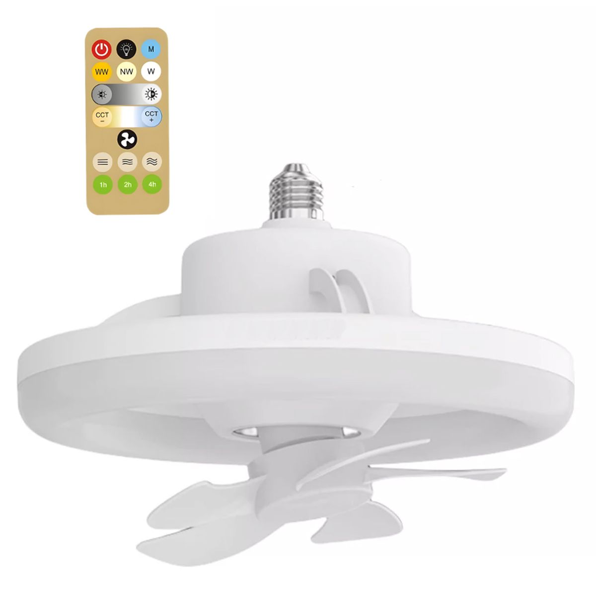 Ventilador Oscilante De Techo Con Luz Led Tres Tonos Y Control Remoto