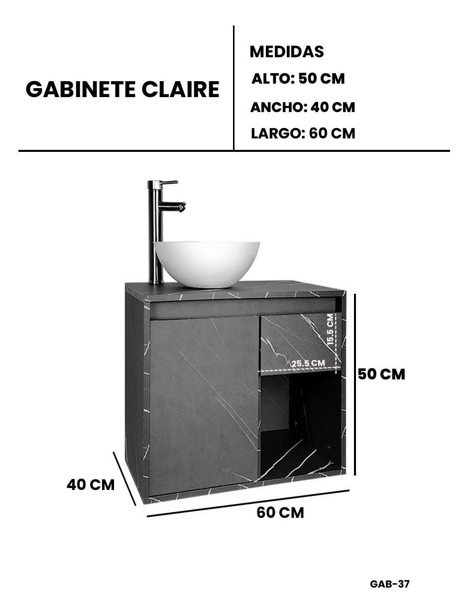 Gabinete De Baño Con Lavabo CLAIRE Con Ovalin Minimalista