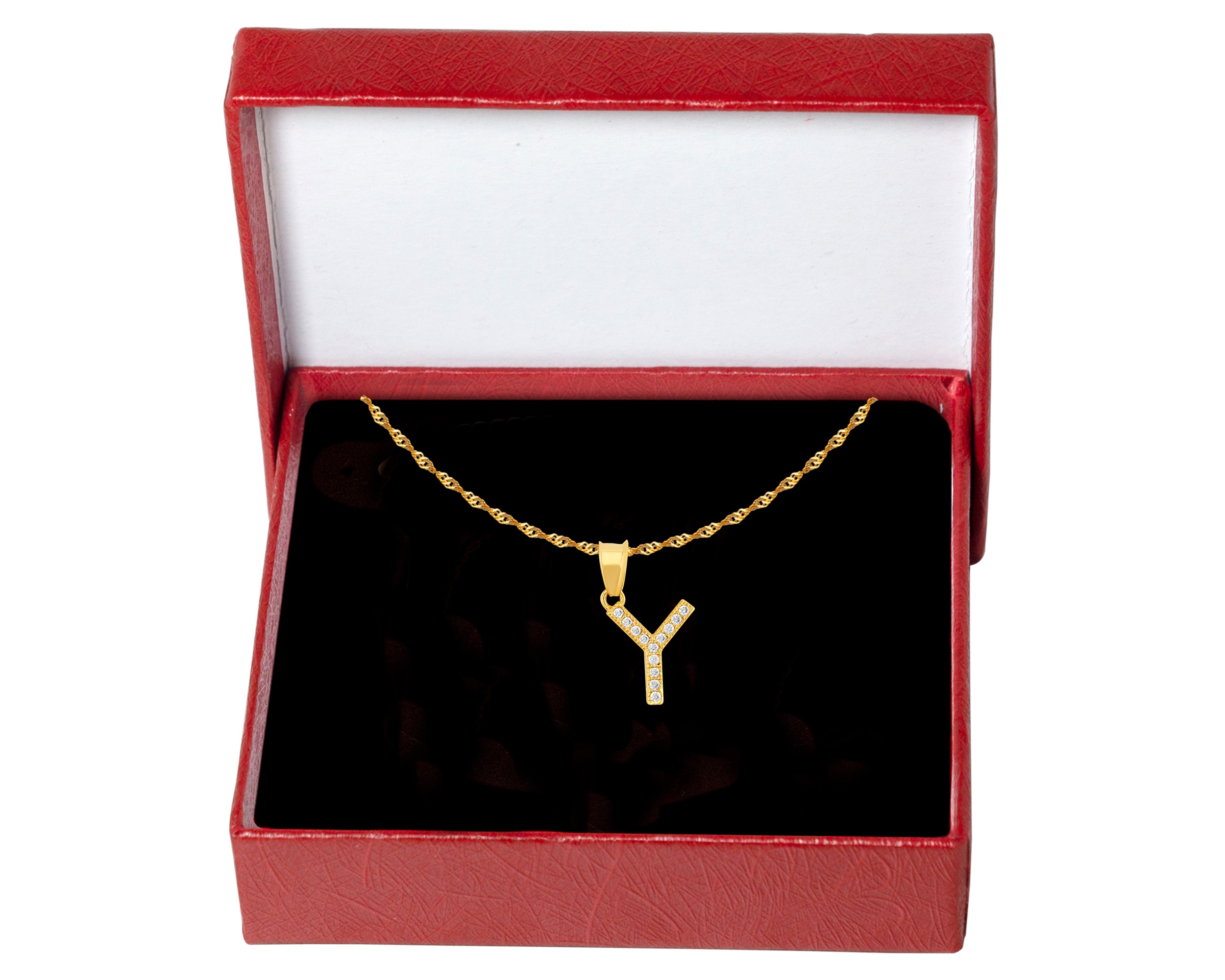 Collar Gargantilla Chapa de Oro 18K Horoz inicial "Y" 45cm SH105