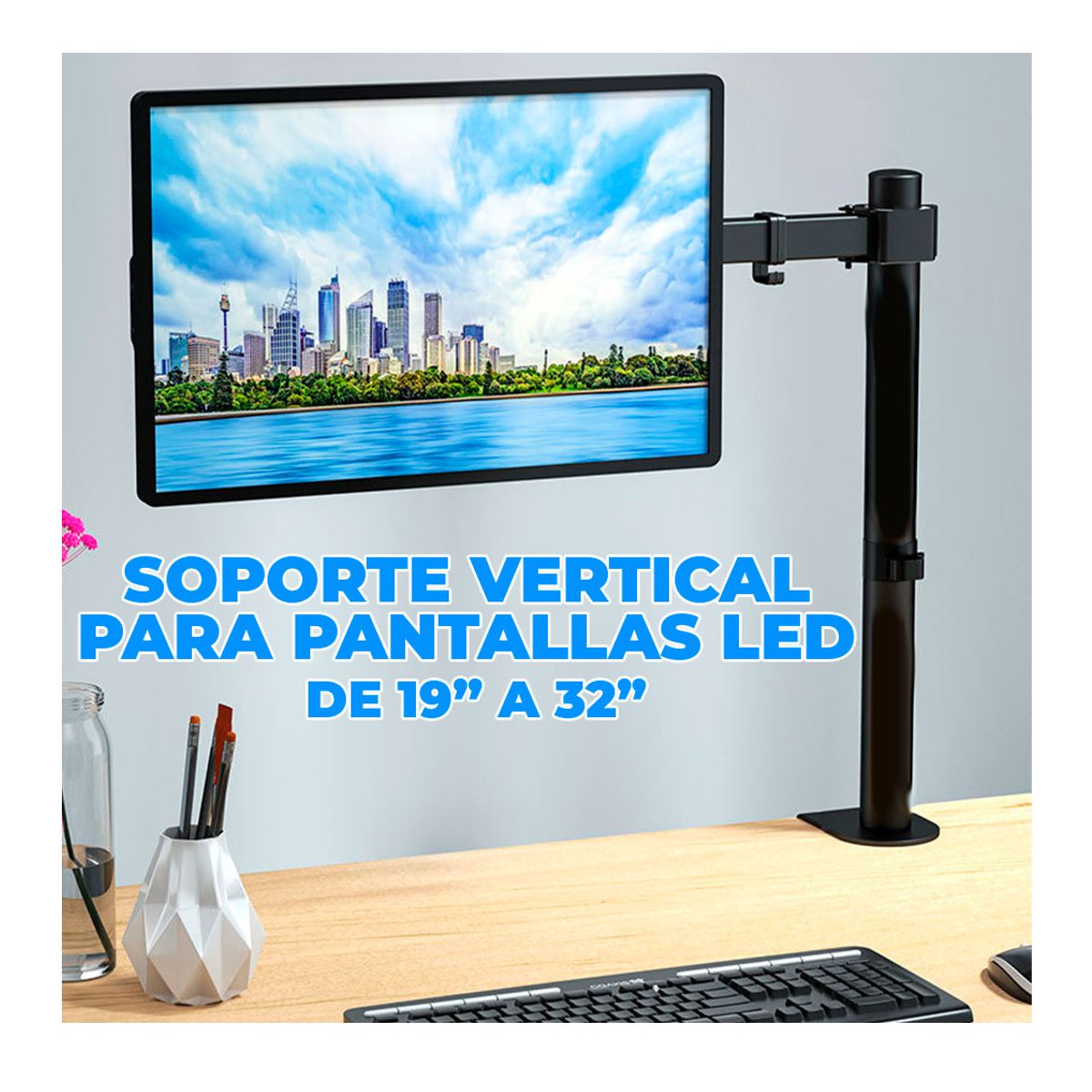 Soporte Articulado Para Monitor De 19 A 32 Pulgadas Elegate Negro