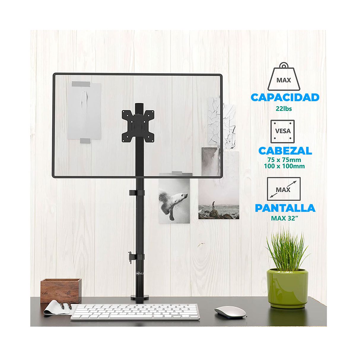 Soporte Articulado Para Monitor De 19 A 32 Pulgadas Elegate Negro