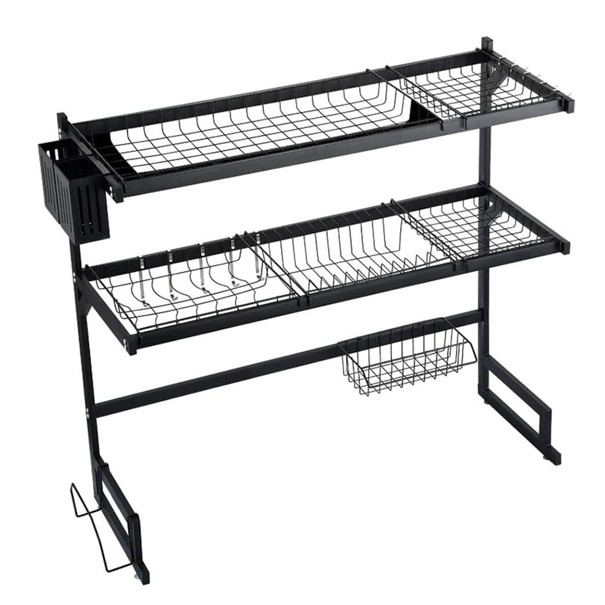 Escurridor De Trastes De Acero Inoxidable Para Sobreponer En Fregadero De 85cm Doble Piso