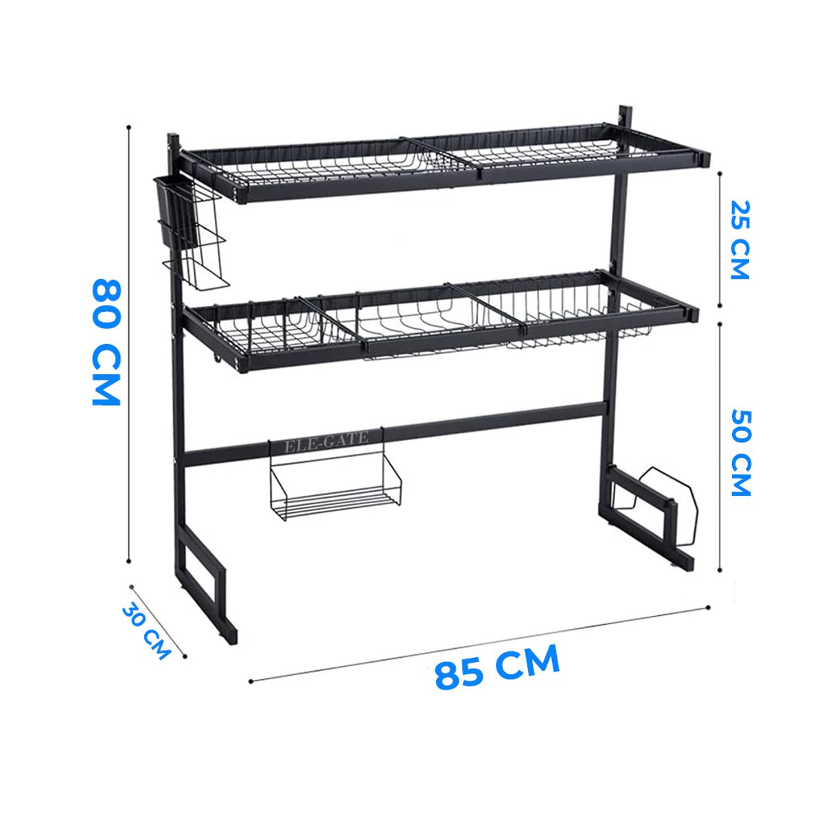 Escurridor De Trastes De Acero Inoxidable Para Sobreponer En Fregadero De 85cm Doble Piso