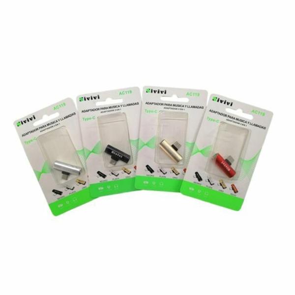 Adaptador 3 en 1 Sivivi tipo C con carga y audio puerto 3.5 mm