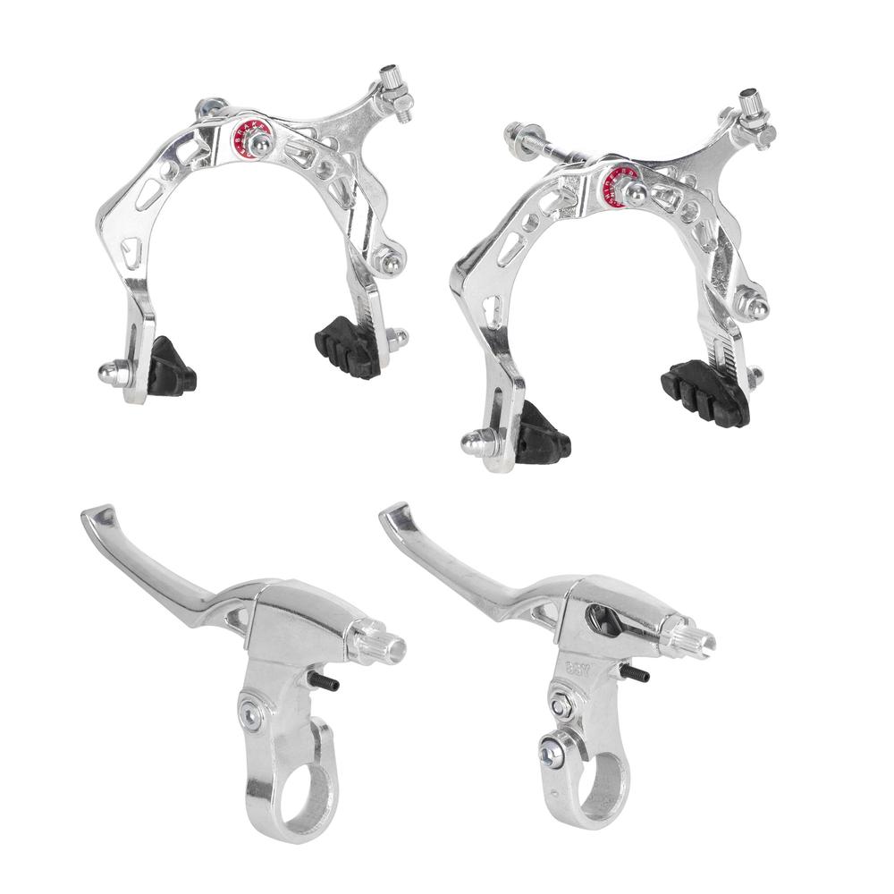Juego de freno BMX Hing end trapezoidales aluminio plata