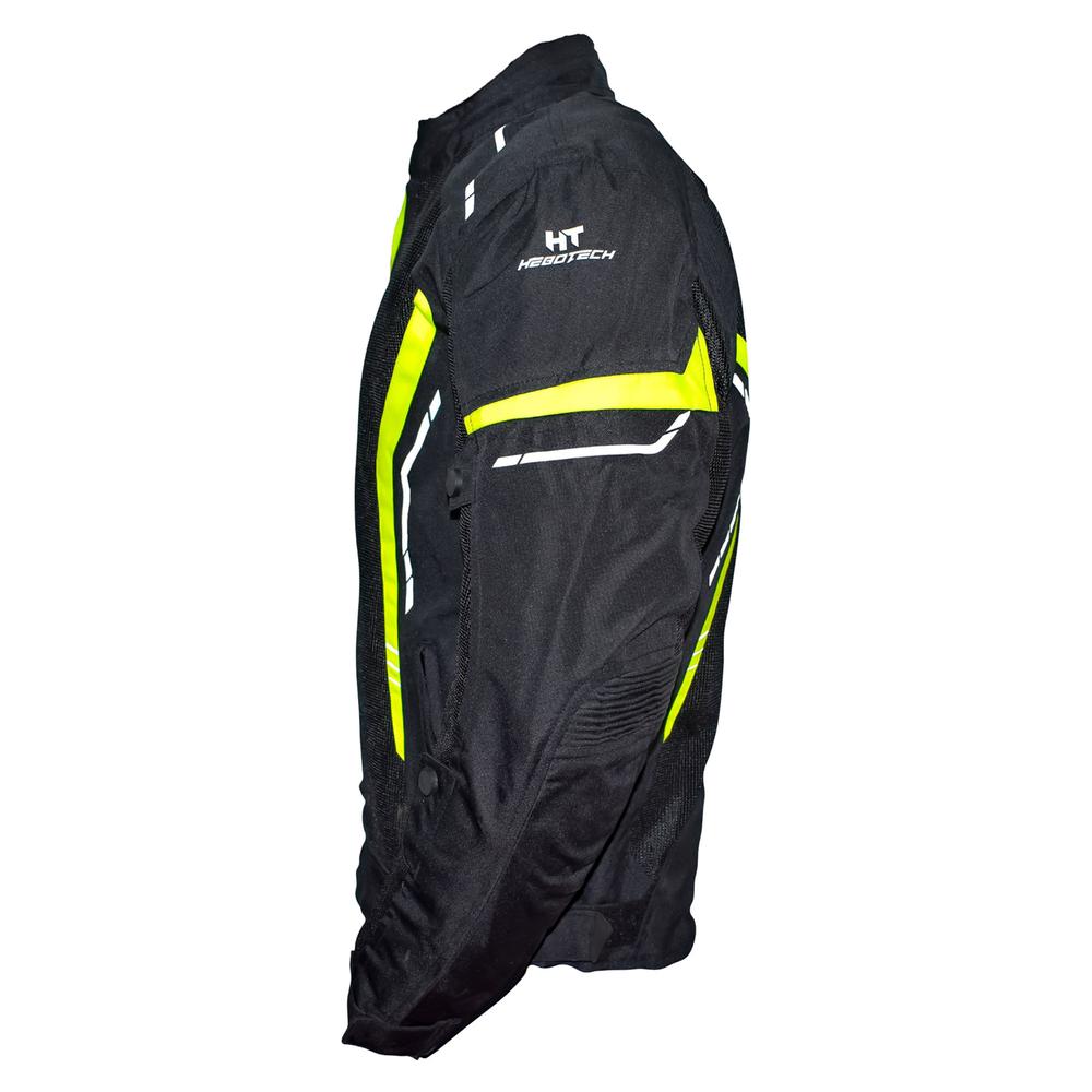 Chamarra para motociclista talla XL Jacket mesh black yellow hebotech