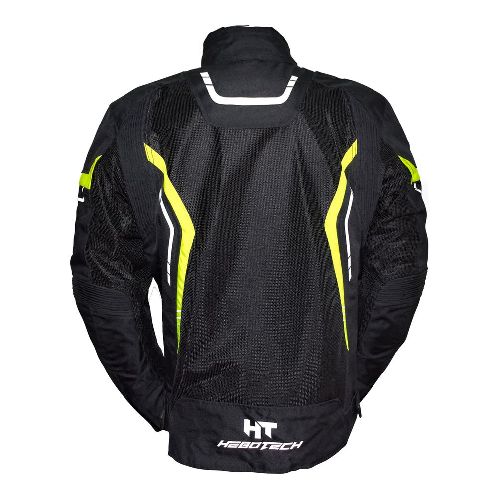 Chamarra para motociclista talla XL Jacket mesh black yellow hebotech