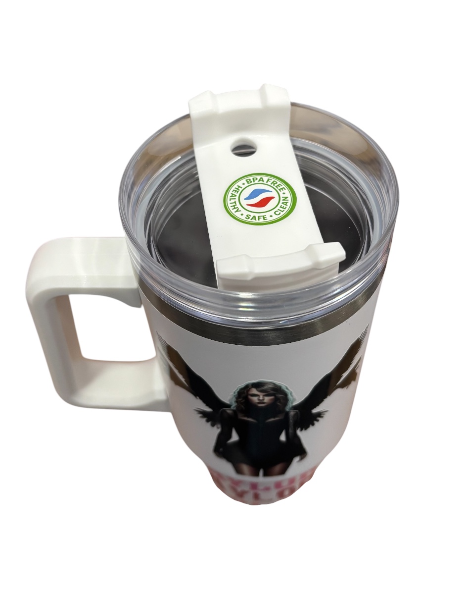 Termo de acero inoxidable Fartmex color blanco, Taylor Swift 1989 DE 30 Oz