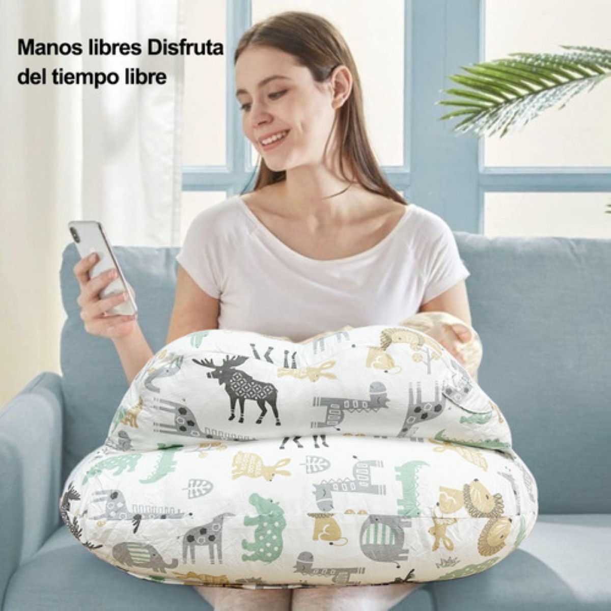 Almohada De Lactancia Extraíble Con Cinturón Ajustable Beige ANIMALES