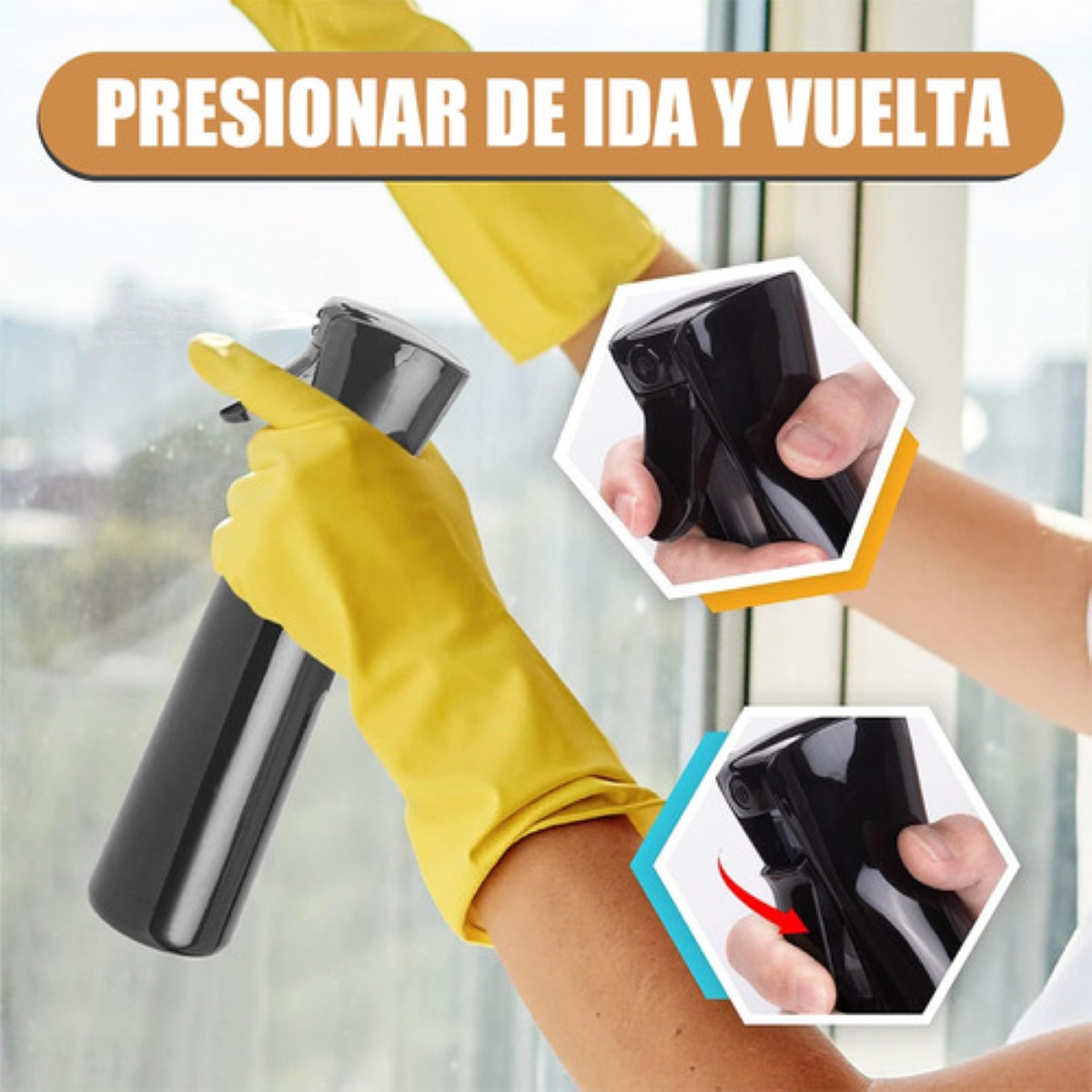 Botella Spray Atomizador De Alta Presión Peluquería 2 Pack BLANCO NEGRO