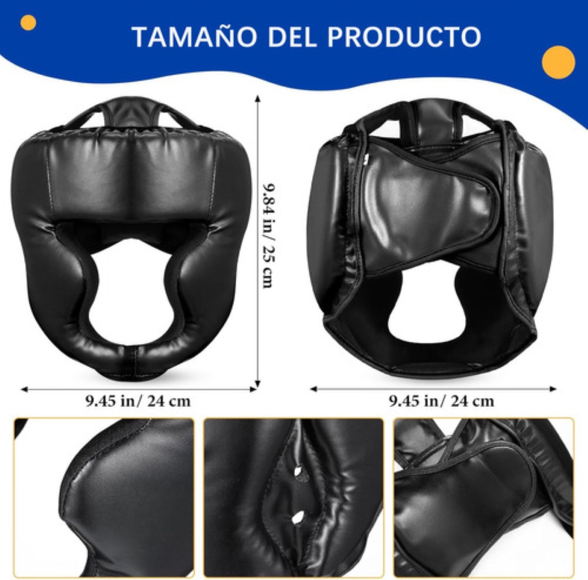 Careta Casco Para Boxeo Taekwondo De Barra Protector Cabeza NEGRO