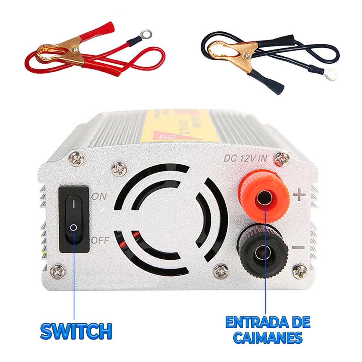 Inversor De Corriente Automotriz de 12v a 110V 500W Amplia Compatibilidad