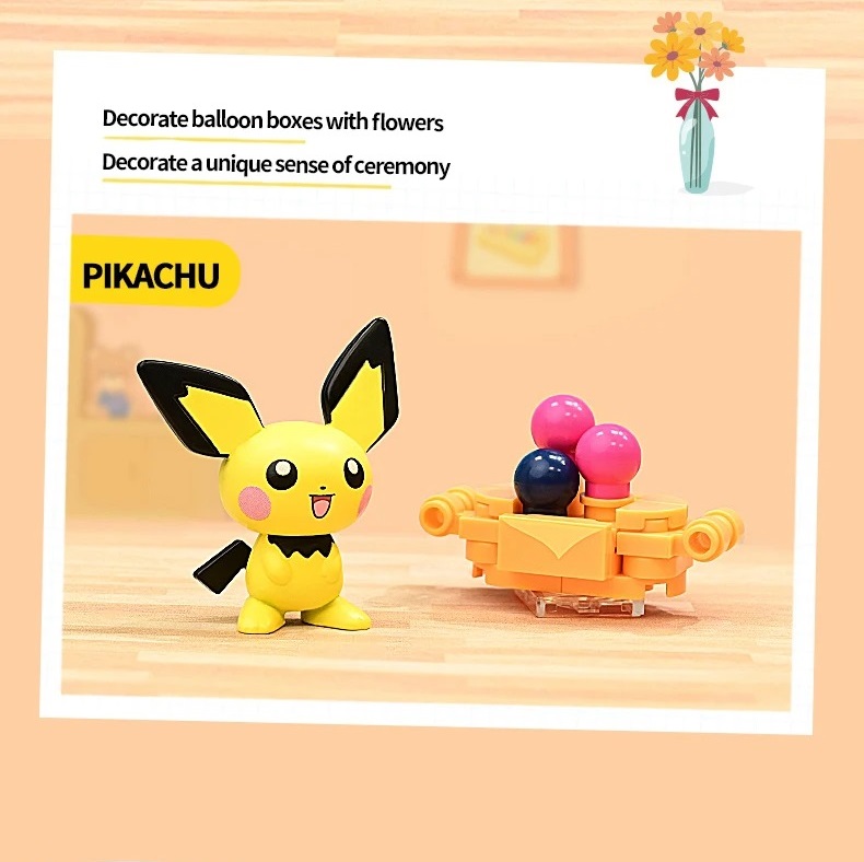 Figura Colección Armable Poke Sweet Decoration Pichu Kawaii Set Regalo