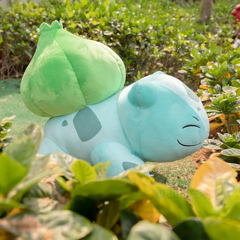 Peluche Anime 33cm Poke Bulbasaur Acostado Regalo Suave Felpa Juguetes Niños