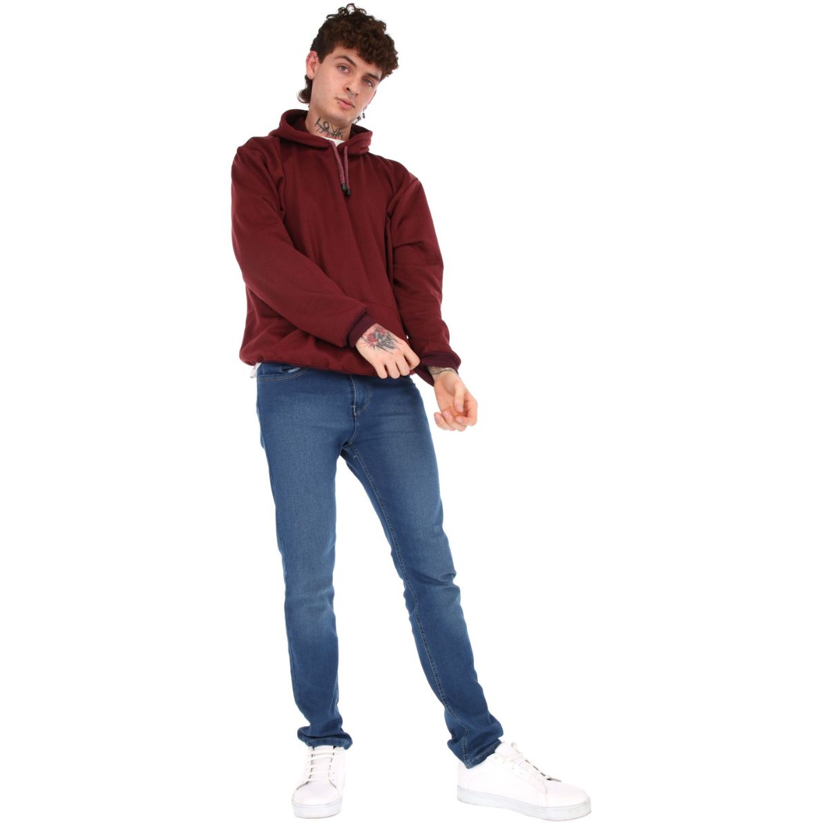 Sudadera Con Capucha Color Vino Para Hombre CHB Chili Beans Clothing Co.