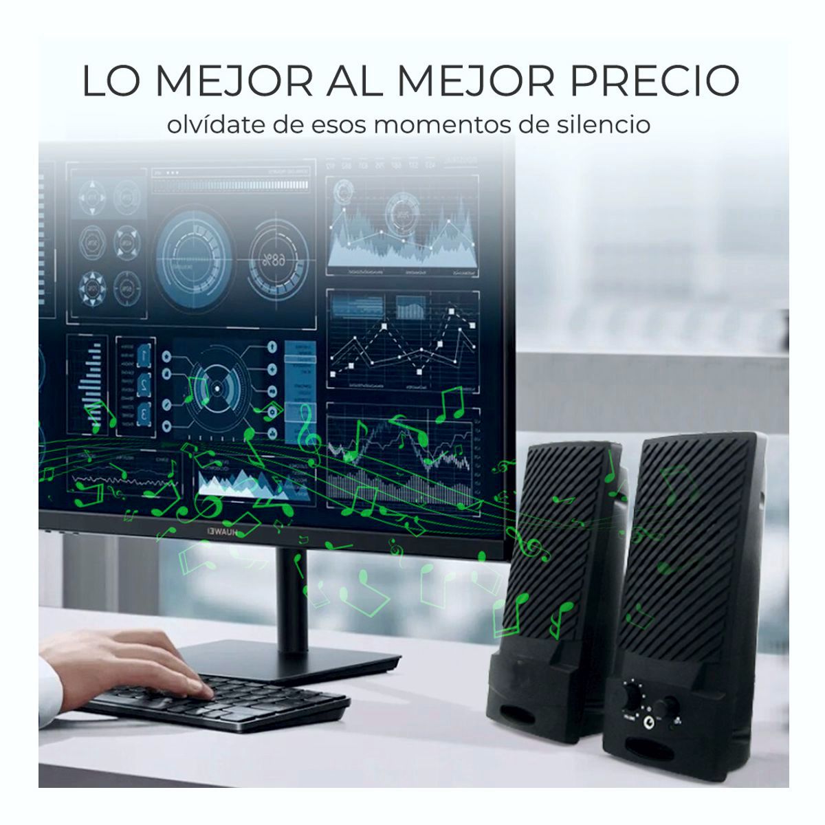 Bocinas Para Computadora Conexion 3.5mm y USB Sonido Estereo