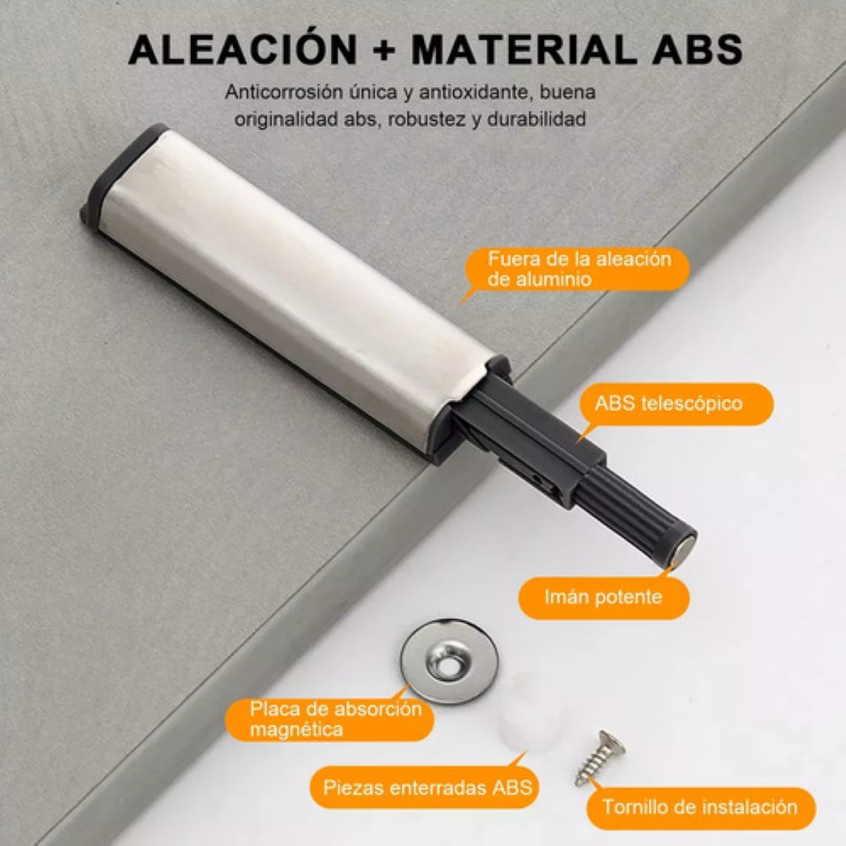 30pcs Herrajes De Cajones Push Open Para Puerta Gabinete blanco plata