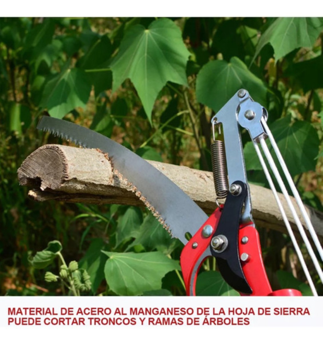 Cortador De Ramas Altas Exteriores 2 En 1 Para Ramas Altas rojo plata