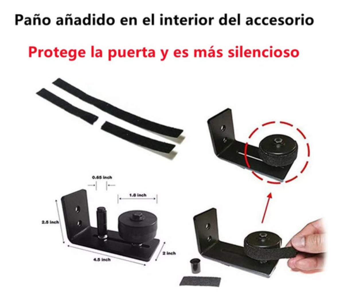 Guía De Piso Para Puerta Corrediza De Granero, Configuración negro