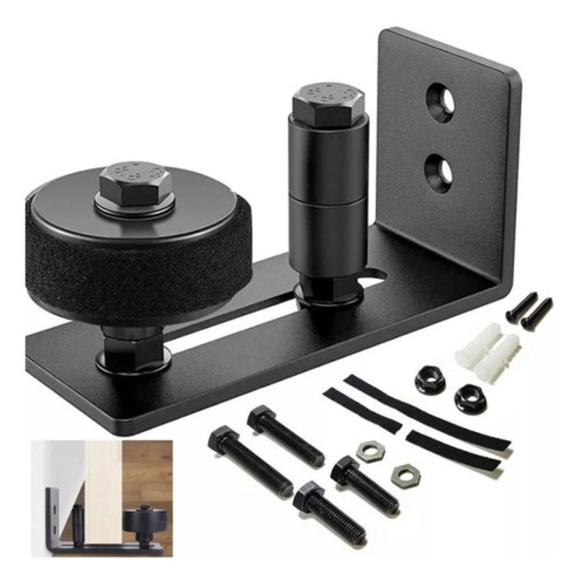 Guía De Piso Para Puerta Corrediza De Granero, Configuración negro