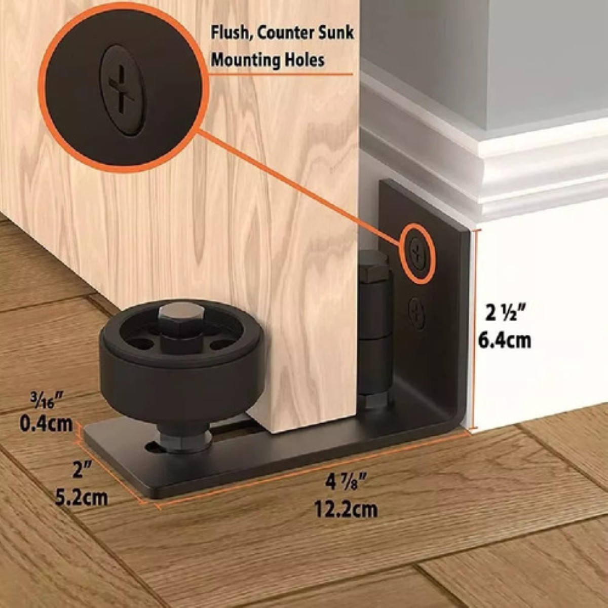 Guía De Piso Para Puerta Corrediza De Granero, Configuración negro