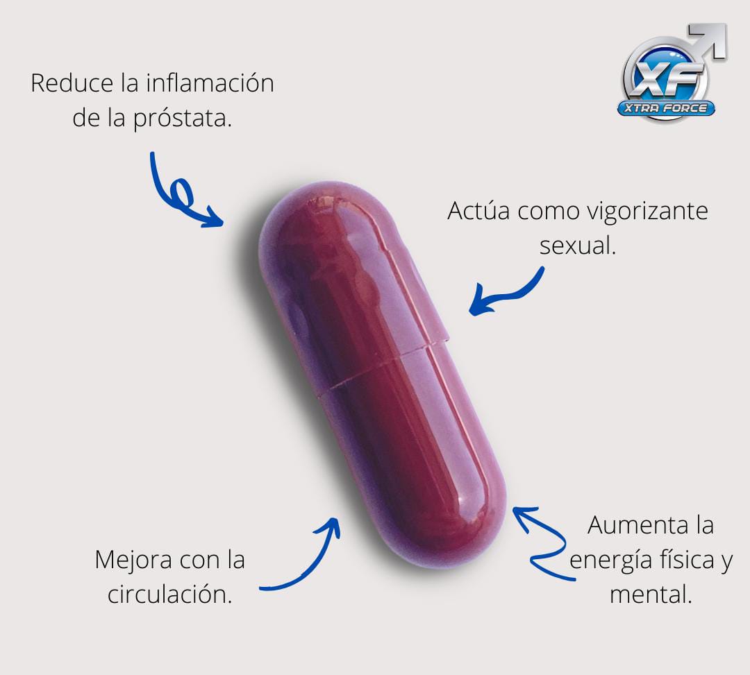 Vigorizante masculino, Próstata Sana, Xtraforce 100% Garantizado  Frasco 180 Cápsulas