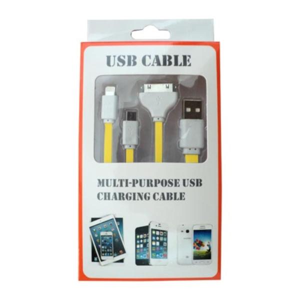 Cable Cargador Chicle 3 en 1 30Pin Lightning V8 1 Metro Flexible Resistente