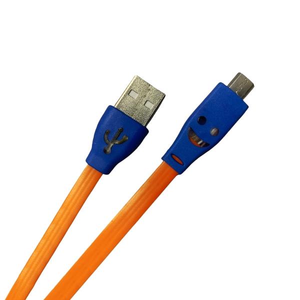 Cable Cargador Smile Micro USB V8 LED Iluminado Divertido Resistente USB