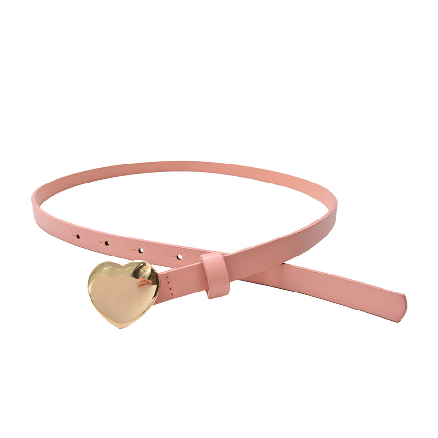 Cinturón Delgado Rosa Hebilla de Corazón Para Niña 