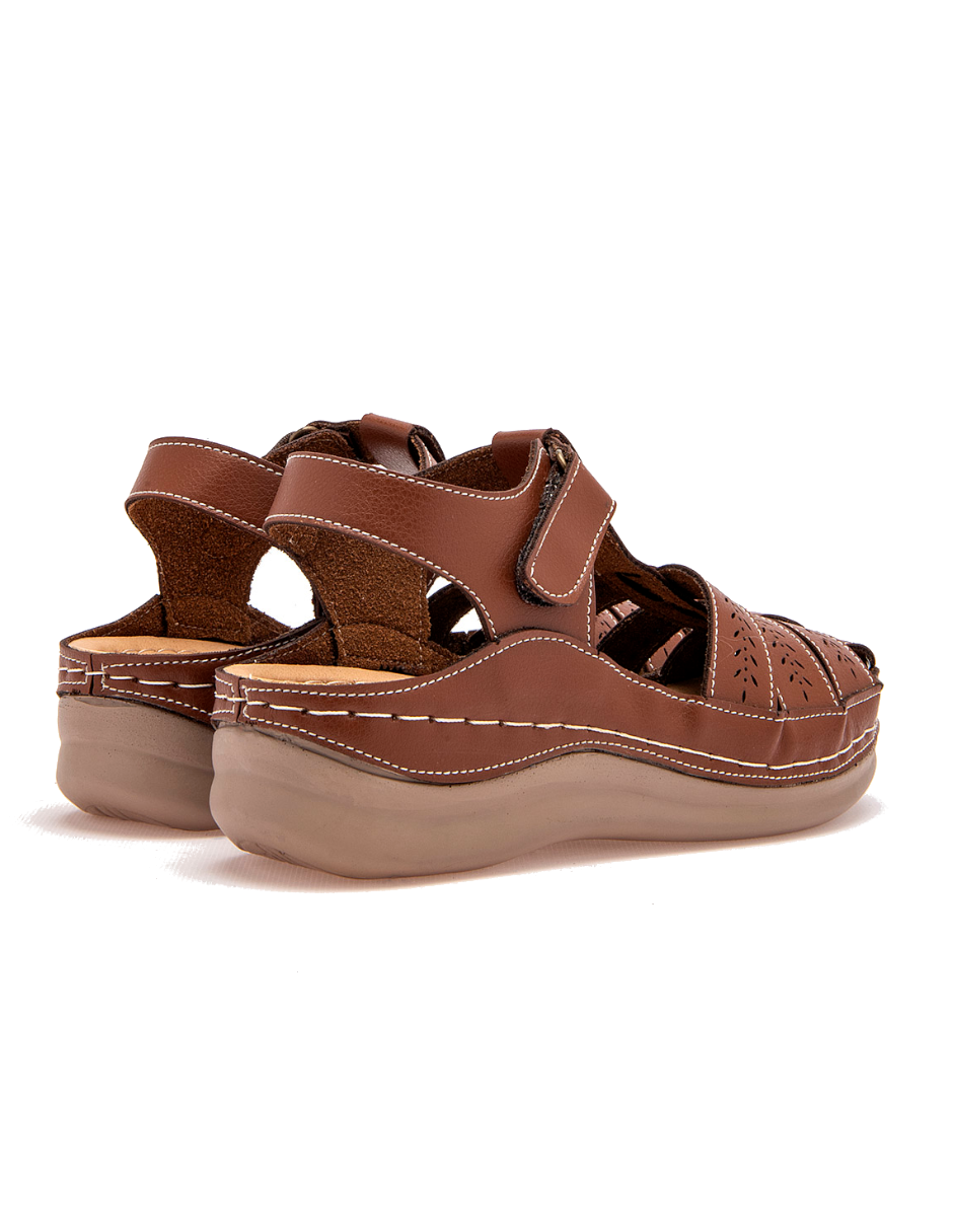 sandalia gladiador mujer color cafe