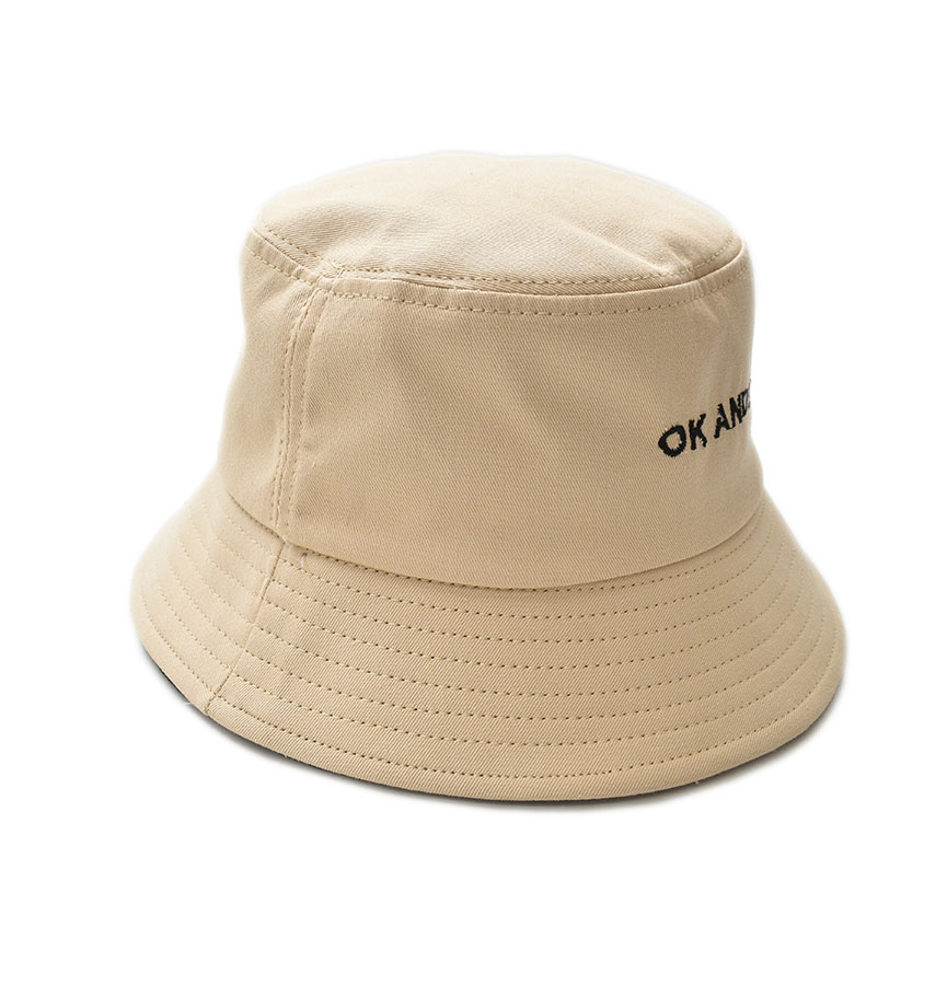 Sombrero Bucket Ajustable Caqui Detalle de Letras Bordadas 