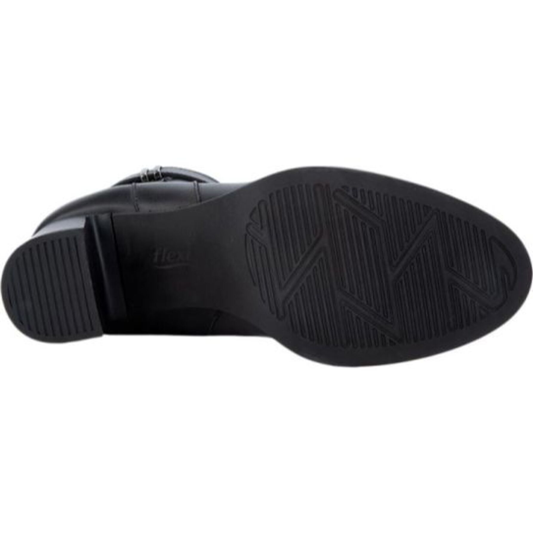 Botas para mujer, de vestir, de piel, con tacón de altura media y ancho, cortas, acabado napa, marca Flexi, color negro, mod. 1160333